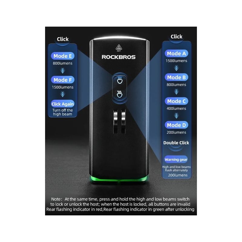 ROCKBROS RHL3000 Luz de bicicleta 10000mAH linterna luz delantera de la bicicleta impermeable MTB Ciclismo de Carretera faro