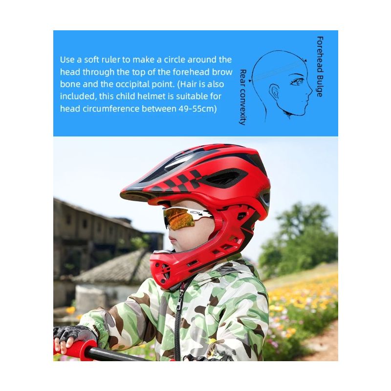 ROCKBROS-casco de ciclismo para niños, casco deportivo de seguridad de cara completa desmontable para niños y adolescentes, casco cruzado con Motor para bicicleta de montaña y Scooter