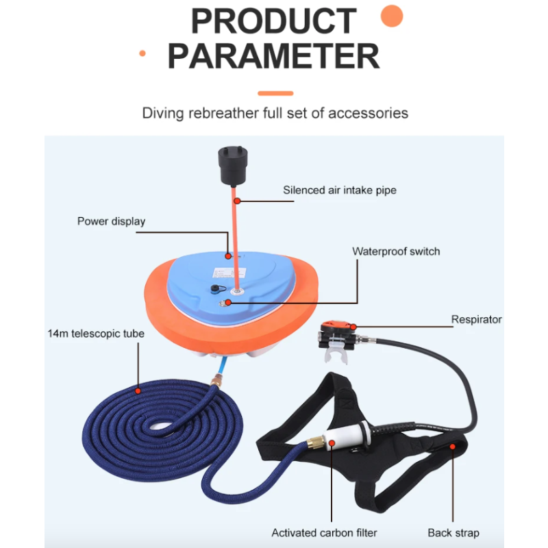 Ventilador de buceo Z270 Z500, equipo de snorkel de buceo recargable portátil impermeable con regulador de respiración de buceo