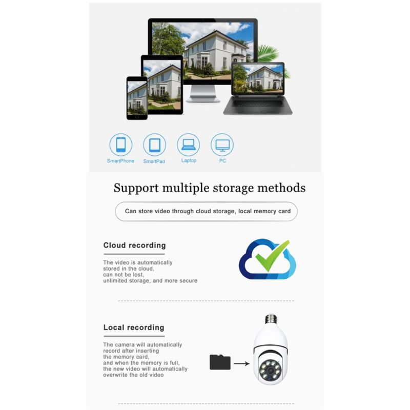 5G Wifi E27 bombilla cámara de vigilancia visión nocturna a todo Color seguimiento humano automático 4X Zoom Digital Video seguridad Monitor Cam