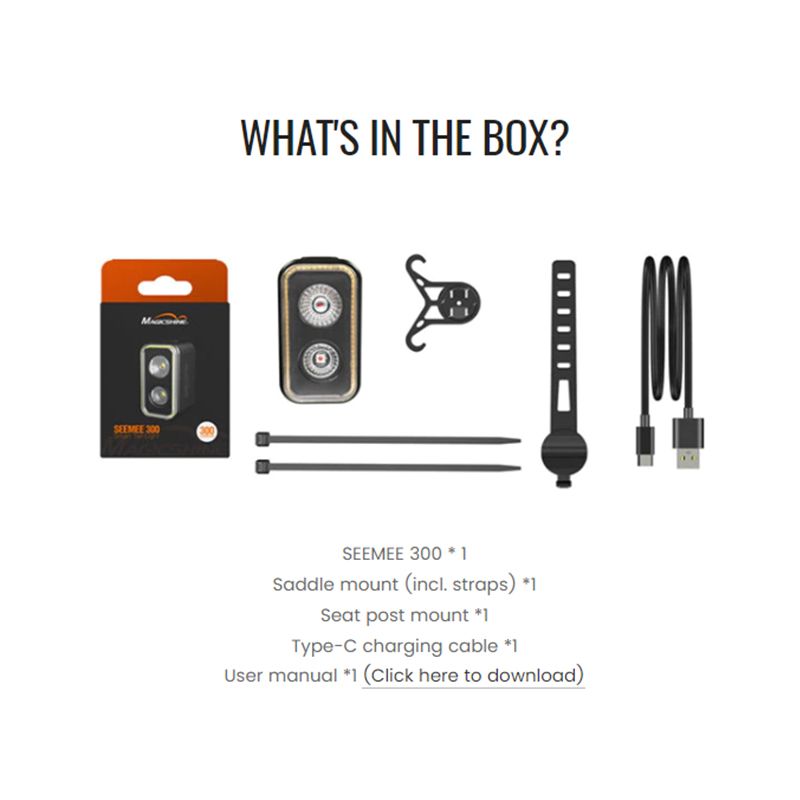 Luz trasera inteligente Magicshine SEEMEE300 Luz trasera multidireccional warsafe IPX6 resistente al agua SEEMEE 300