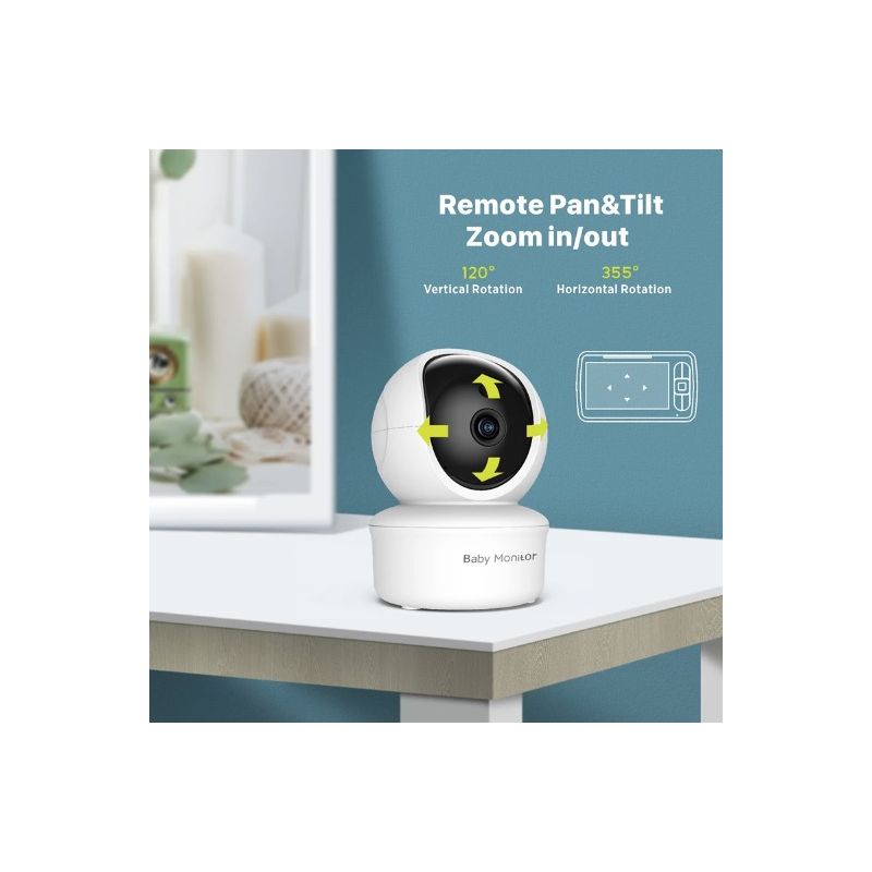 Monitor de bebé de 5 pulgadas con cámara SM650, monitor de vídeo portátil para madre e hijo