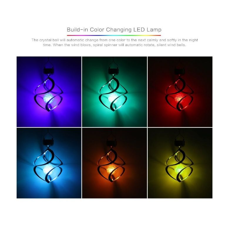 Luces solares Decoraciones de patio al aire libre Campanas de viento Luces LED Luz colgante que cambia de color