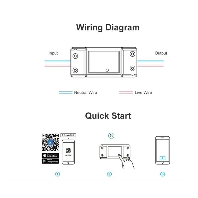 SONOFF-Módulo de interruptor Wifi R2 básico, temporizador de interruptor Wifi Universal, interruptor de luz inteligente Wifi DIY para trabajo en casa inteligente con Alexa