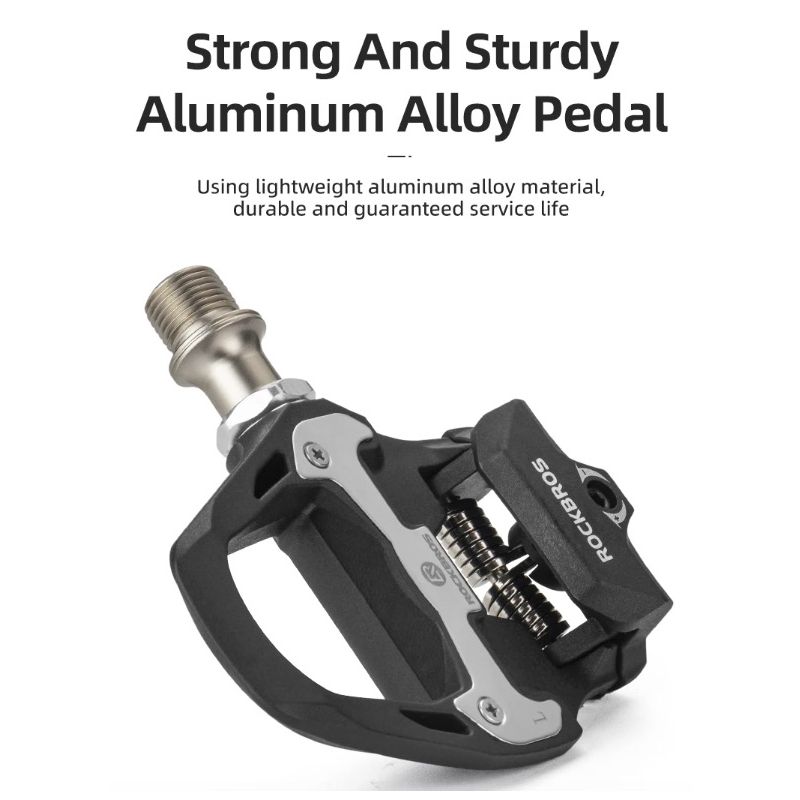 ROCKBROS SPD-SL-pedales autoblocantes para bicicleta de carretera, aleación de aluminio ultraligera, 2 rodamientos sellados