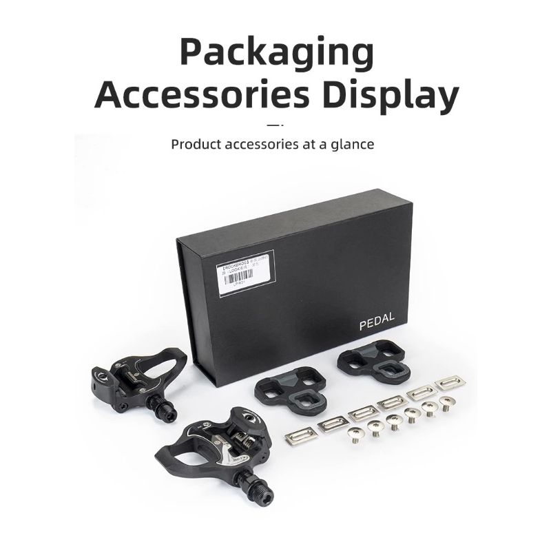 ROCKBROS SPD-SL-pedales autoblocantes para bicicleta de carretera, aleación de aluminio ultraligera, 2 rodamientos sellados