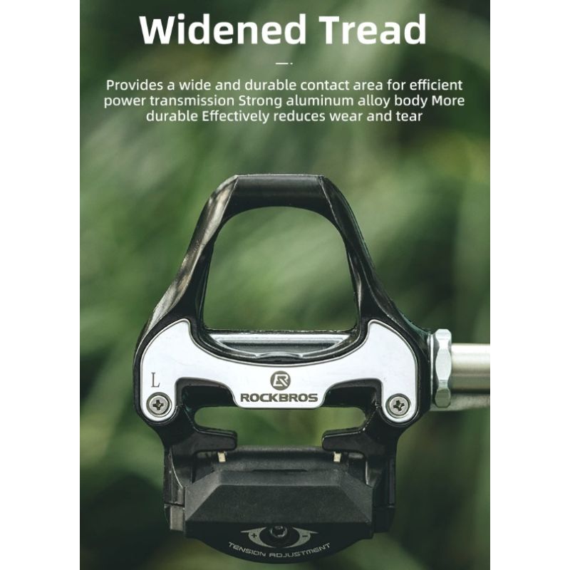 ROCKBROS SPD-SL-pedales autoblocantes para bicicleta de carretera, aleación de aluminio ultraligera, 2 rodamientos sellados