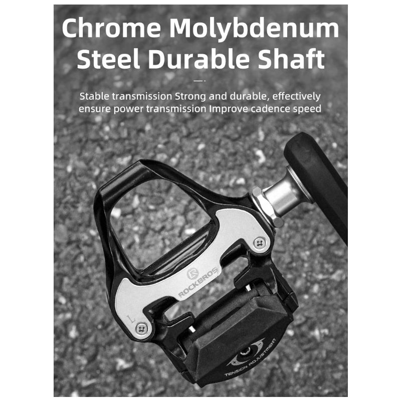 ROCKBROS SPD-SL-pedales autoblocantes para bicicleta de carretera, aleación de aluminio ultraligera, 2 rodamientos sellados