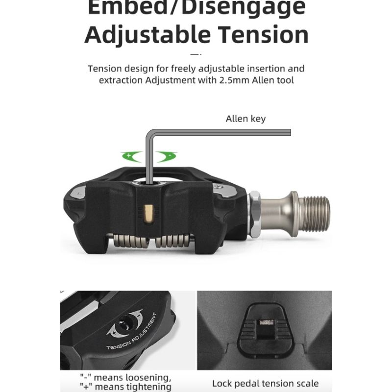 ROCKBROS SPD-SL-pedales autoblocantes para bicicleta de carretera, aleación de aluminio ultraligera, 2 rodamientos sellados