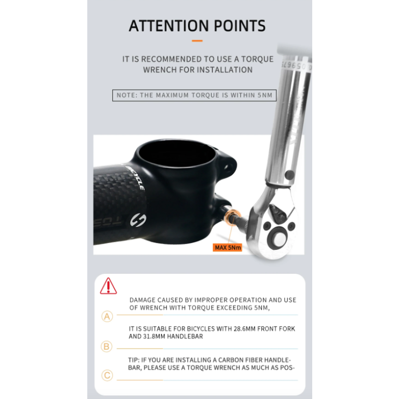 TOSEEK vástago de manillar de bicicleta 28,6-31,8mm aluminio  vástago de carbono Angle6 17 vástago de manillar de bicicleta de montaña piezas de repuesto para bicicleta