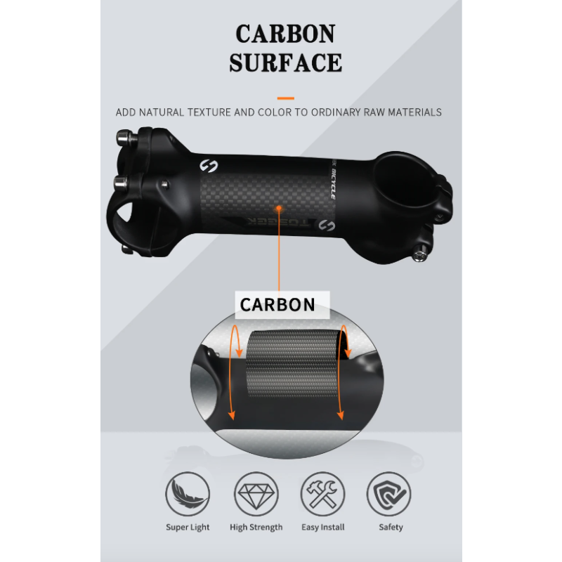 TOSEEK vástago de manillar de bicicleta 28,6-31,8mm aluminio  vástago de carbono Angle6 17 vástago de manillar de bicicleta de montaña piezas de repuesto para bicicleta