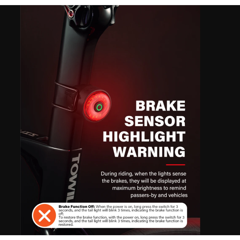 Luz trasera LED para bicicleta TOWILD TL03Pro