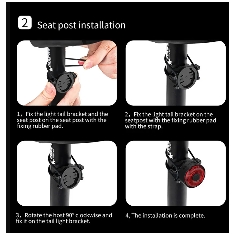 Luz trasera LED inteligente para bicicleta TOWILD TL03 con sensor de freno automático, luz trasera para bicicleta, luz de advertencia para bicicleta