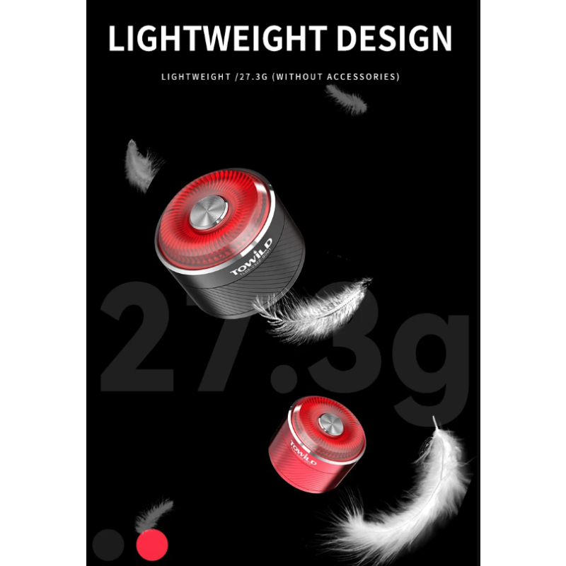 Luz trasera inteligente para bicicleta TOWILD TL05 con sensor de freno automático, IPX6, resistente al agua, carga USB, luz LED para ciclismo, luz trasera de advertencia