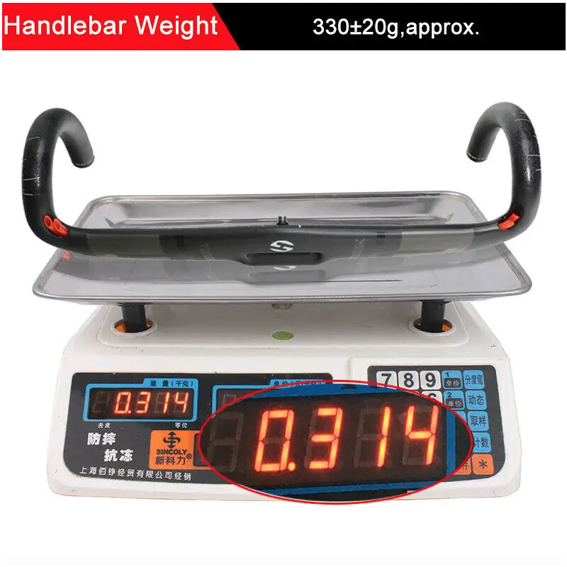 Manillar totalmente de carbono TOSEEK 400-440mm31,8mm Manillar de bicicleta de carretera sin rosca integrado carreras Drop Bikes Bar accesorios de bicicleta