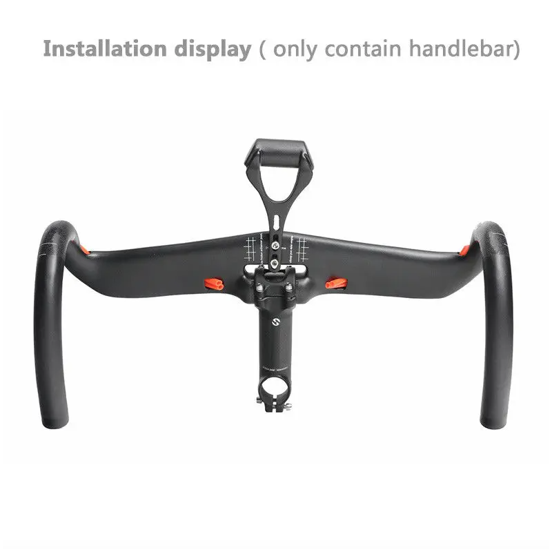 Manillar totalmente de carbono TOSEEK 400-440mm31,8mm Manillar de bicicleta de carretera sin rosca integrado carreras Drop Bikes Bar accesorios de bicicleta