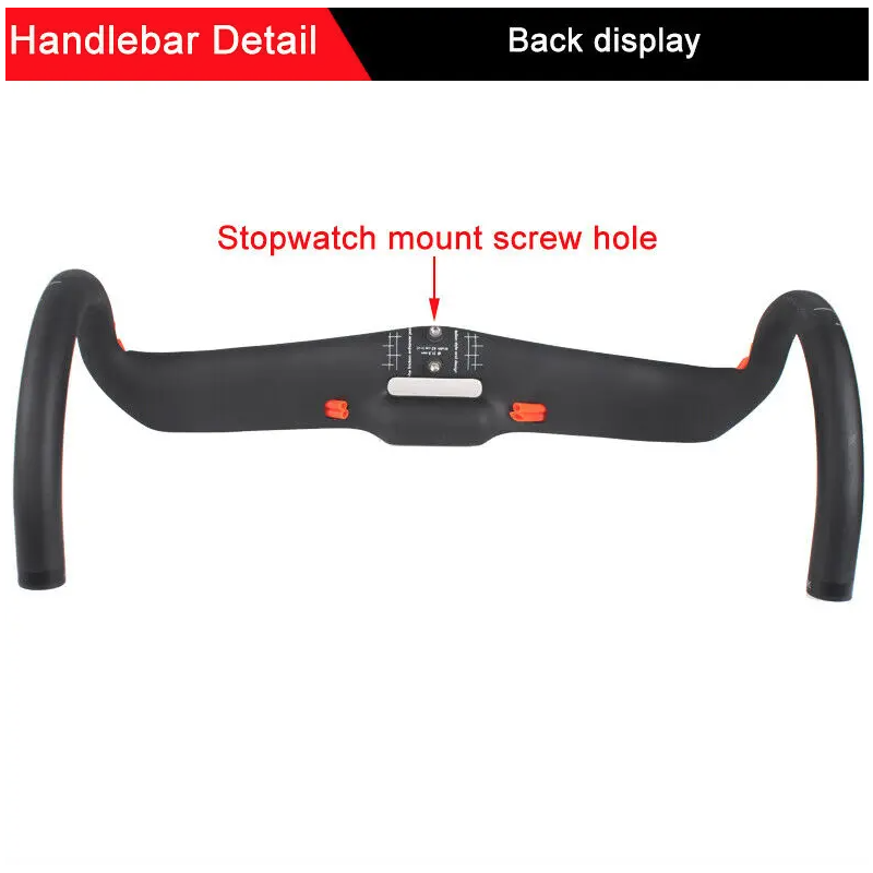 Manillar totalmente de carbono TOSEEK 400-440mm31,8mm Manillar de bicicleta de carretera sin rosca integrado carreras Drop Bikes Bar accesorios de bicicleta