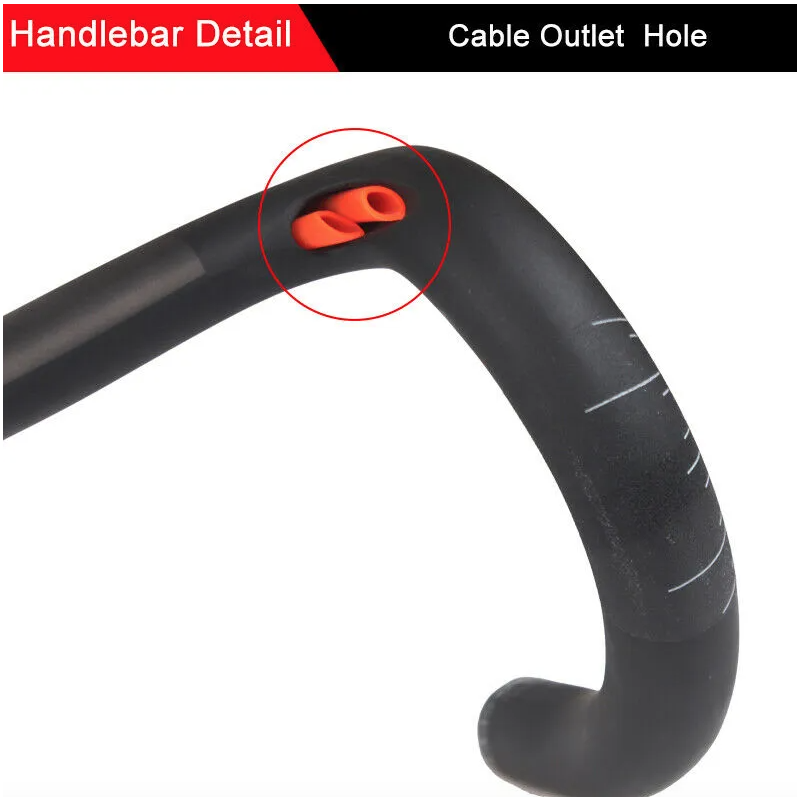 Manillar totalmente de carbono TOSEEK 400-440mm31,8mm Manillar de bicicleta de carretera sin rosca integrado carreras Drop Bikes Bar accesorios de bicicleta