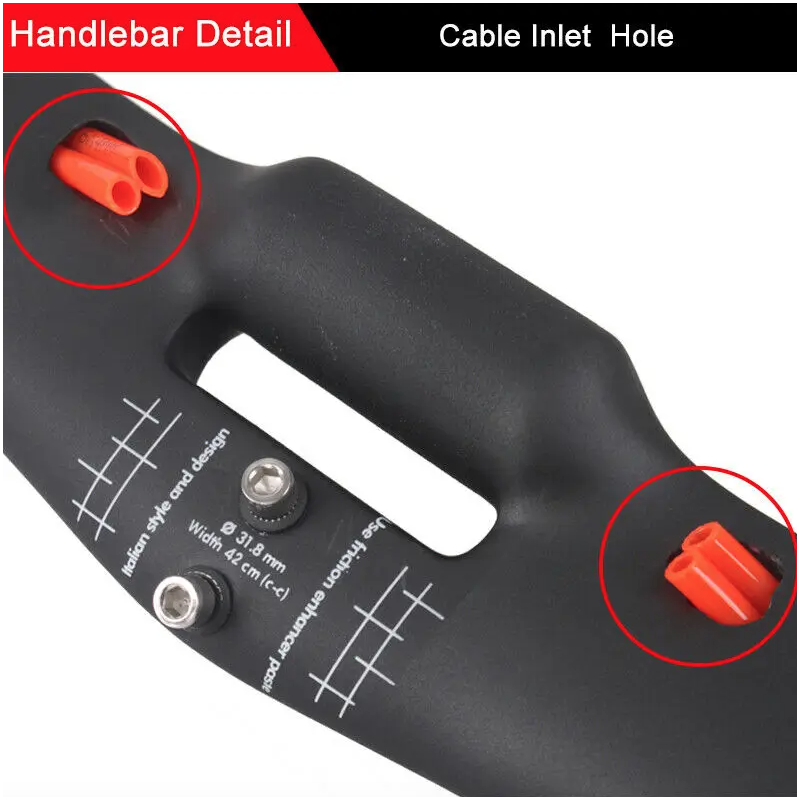 Manillar totalmente de carbono TOSEEK 400-440mm31,8mm Manillar de bicicleta de carretera sin rosca integrado carreras Drop Bikes Bar accesorios de bicicleta