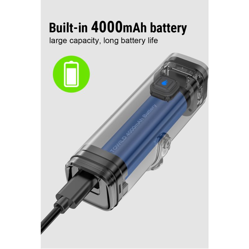 TOWILD CL1200 1200LM Luz de bicicleta Lámpara delantera USB recargable LED 21700 4000mAh Luz de bicicleta Faro de bicicleta impermeable