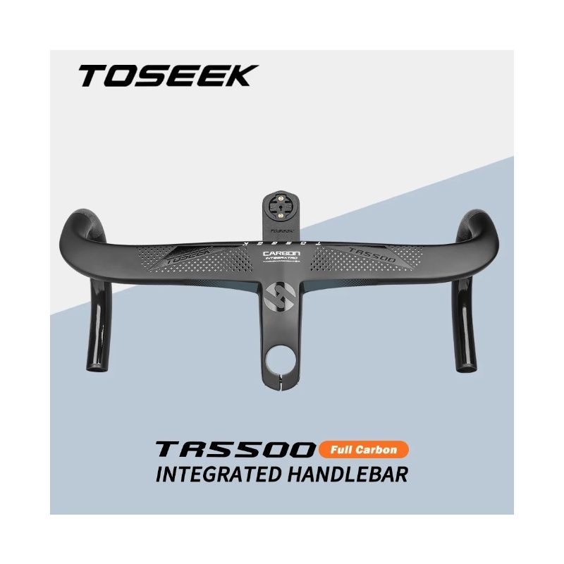 TOSEEK TR5500 bicicleta de carretera vástago de fibra de carbono integrado manillar de bicicleta ultraligero 28,6mm accesorios de piezas de ciclismo