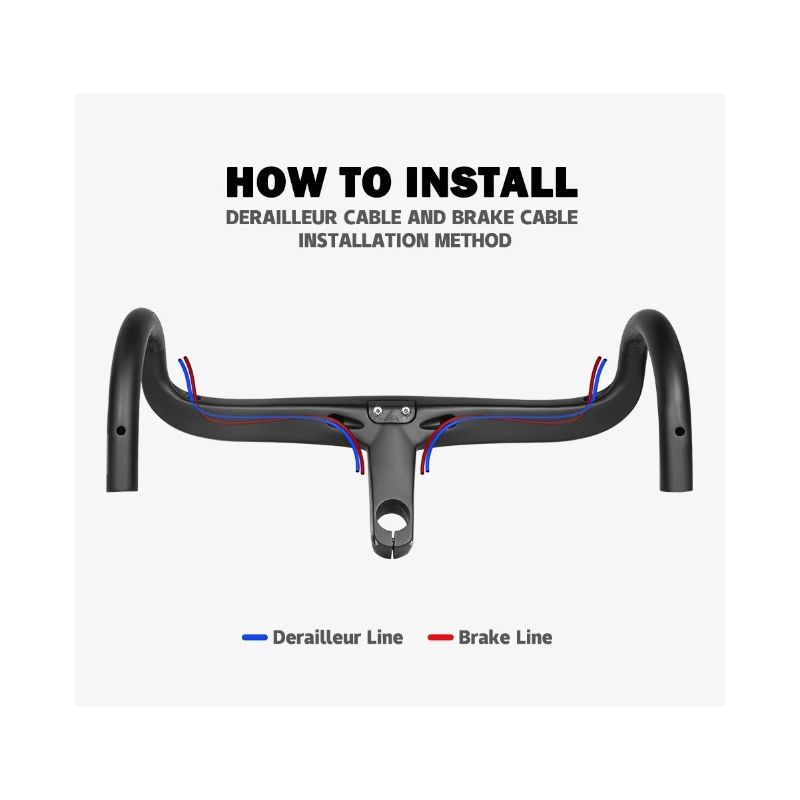 TOSEEK TR5500 bicicleta de carretera vástago de fibra de carbono integrado manillar de bicicleta ultraligero 28,6mm accesorios de piezas de ciclismo