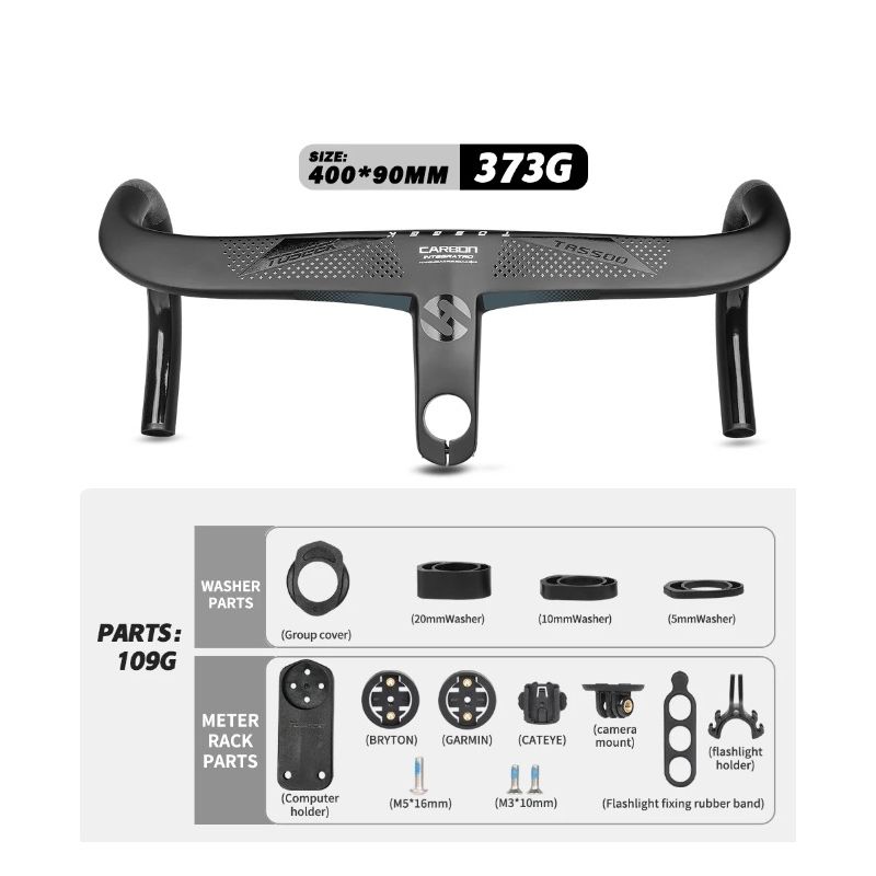 TOSEEK TR5500 bicicleta de carretera vástago de fibra de carbono integrado manillar de bicicleta ultraligero 28,6mm accesorios de piezas de ciclismo