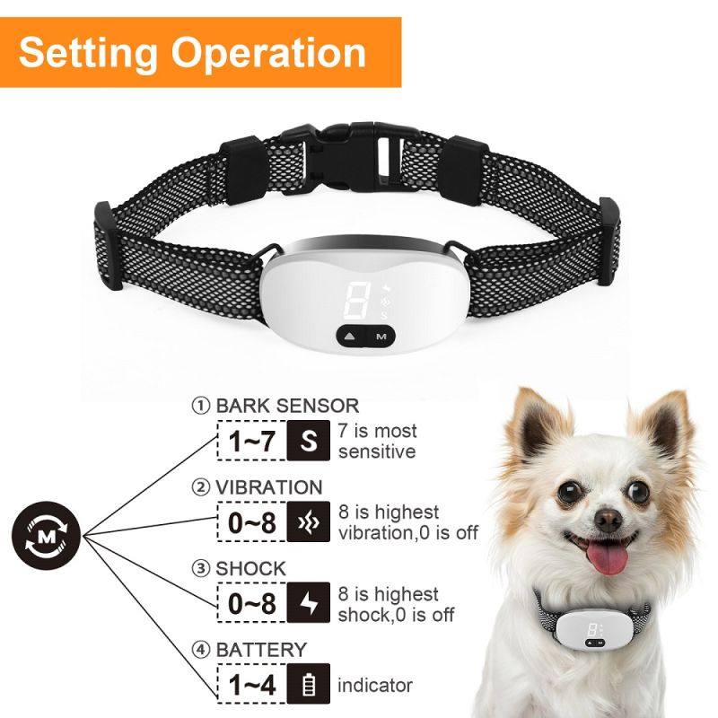 Collar automático antiladridos para perros, tapón de ladridos recargable, eficaz para dejar de ladrar, Collar impermeable IP67 para perros
