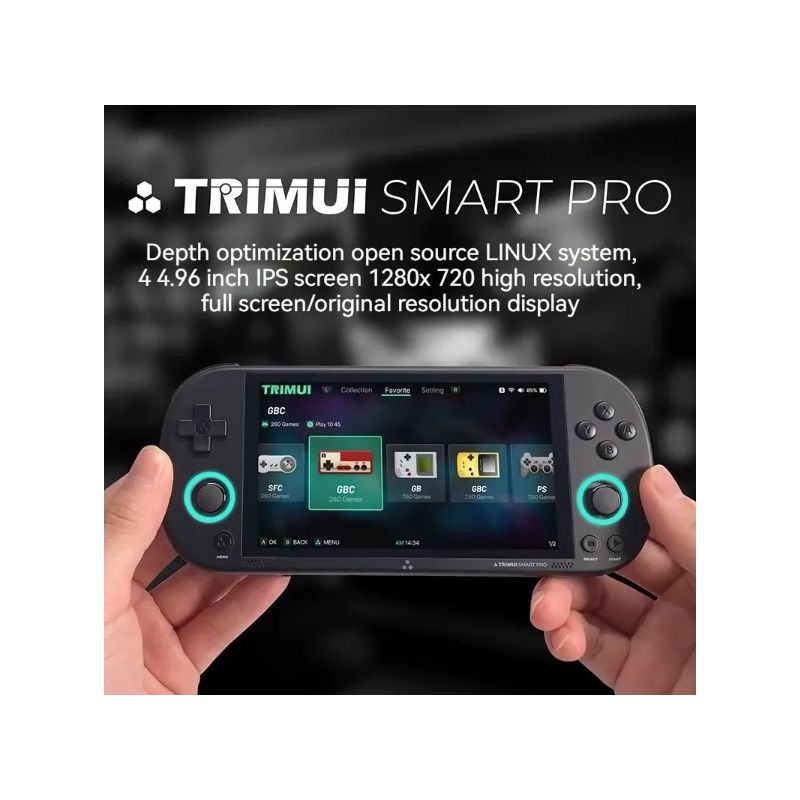 Consola de juegos portátil Trimui Smart Pro Vintage, consola de juegos portátil inalámbrica, recreativos Retro, consola de juegos con pantalla HD IPS de 4,96 pulgadas