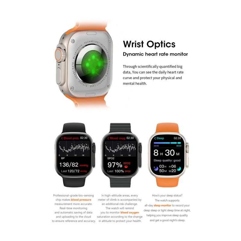 Reloj inteligente de 49 mm Ultra 9 Bluetooth Llamada NFC Brújula GPS Ruta Seguimiento Ip68 Smartwatch