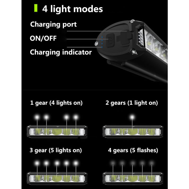 Luz delantera de bicicleta LED 5200Lumen Luz de bicicleta 8000mAh Linterna impermeable Carga USB MTB Accesorios de lámpara de ciclismo de carretera