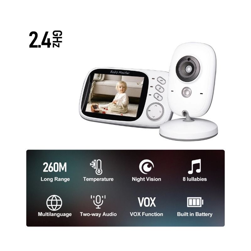 VB603 Video Baby Monitor 2.4G Madre Niños Audio bidireccional Cámaras de vigilancia de visión nocturna