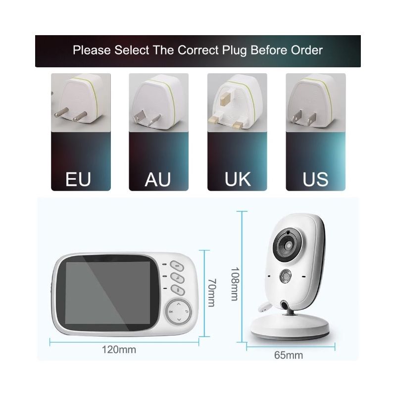 VB603 Video Baby Monitor 2.4G Madre Niños Audio bidireccional Cámaras de vigilancia de visión nocturna