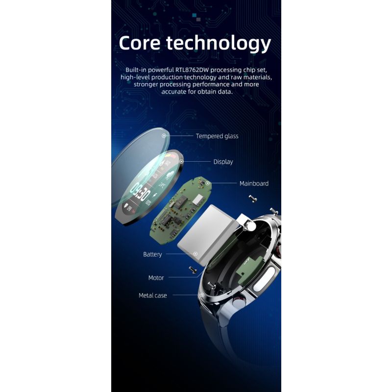 Reloj inteligente W11 de 1,32 pulgadas, frecuencia cardíaca HD, azúcar en sangre no invasivo, ECG  PPG, temperatura corporal, frecuencia cardíaca, pulsera inteligente