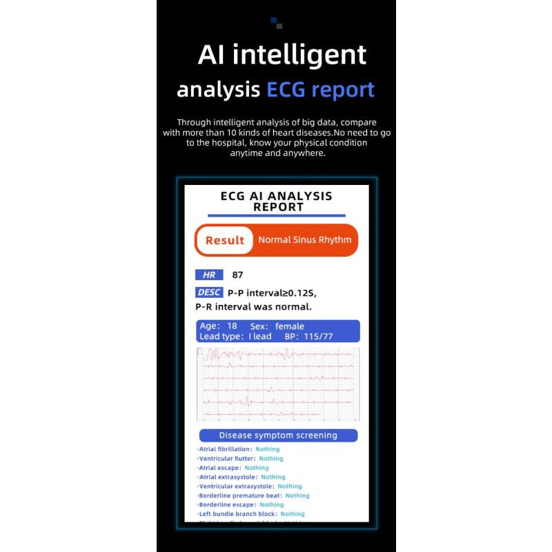Reloj inteligente W11 de 1,32 pulgadas, frecuencia cardíaca HD, azúcar en sangre no invasivo, ECG  PPG, temperatura corporal, frecuencia cardíaca, pulsera inteligente