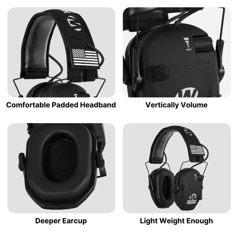 Walkers razor Orejeras Auriculares activos para disparar Protección auditiva electrónica Protección auditiva Reducción de ruido auriculares de caza activos