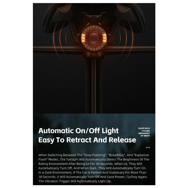 Luz trasera versátil para bicicleta, luz de freno inteligente recargable, luces direccionales con Control remoto inalámbrico, Flash colorido