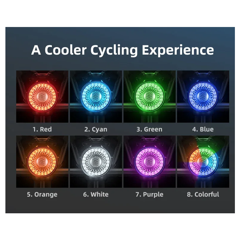 Luz trasera versátil para bicicleta, luz de freno inteligente recargable, luces direccionales con Control remoto inalámbrico, Flash colorido