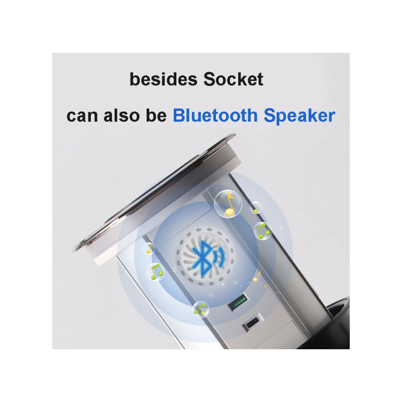 Enchufes eléctricos de elevación, salida retráctil motorizada de sobremesa oculta con carga inalámbrica USB, estándar de la UE