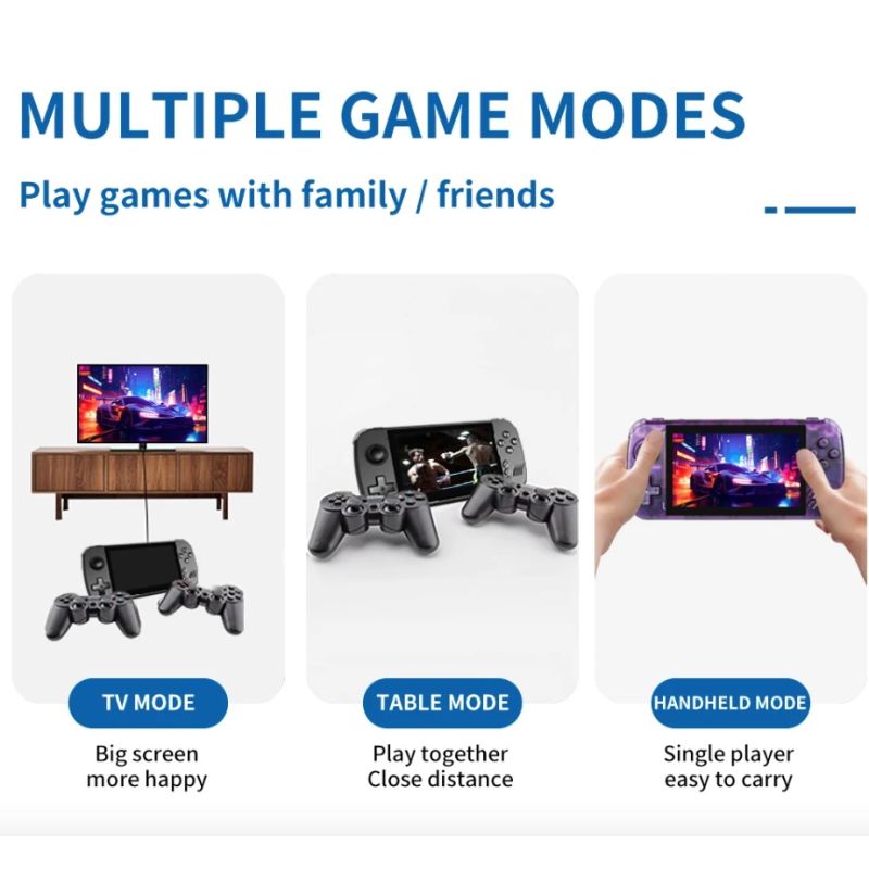 POWKIDDY X39pro pantalla IPS de 4,3 pulgadas consola de videojuegos portátil X39 juego Retro PS1 compatible con controladores con cable