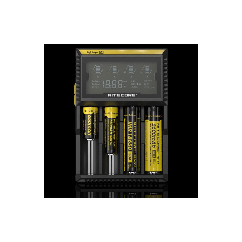 Nitecore D4 Digicharger LCD Mostrar batería Nitecore Charger Intelligent 2.0 Fit Li-Ion 18650 14500 16340 26650