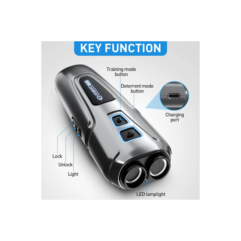 Repelente ultrasónico de perros, dispositivo disuasorio, antiladridos, Control de parada, entrenamiento de ladridos, repelente de perros de alta potencia con linterna LED