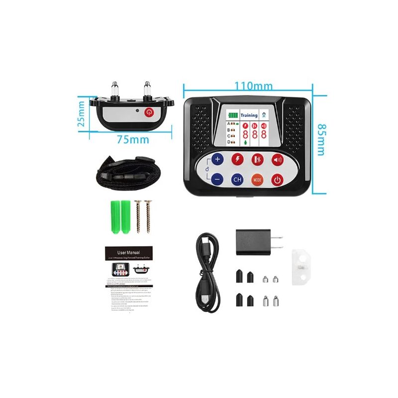 Cerca electrónica inalámbrica para mascotas, dispositivo de entrenamiento para perros inteligentes, Colla de descarga eléctrica antipérdida y antiladridos