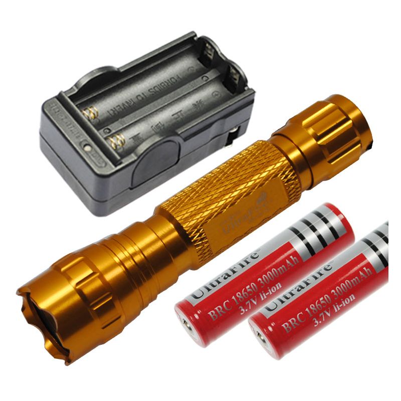 Multi Color Seleccione UltraFire 501B U2 1300 LUMENS 5 MODOS LED Linterna LED  2 * 18650 Batería  Cargador