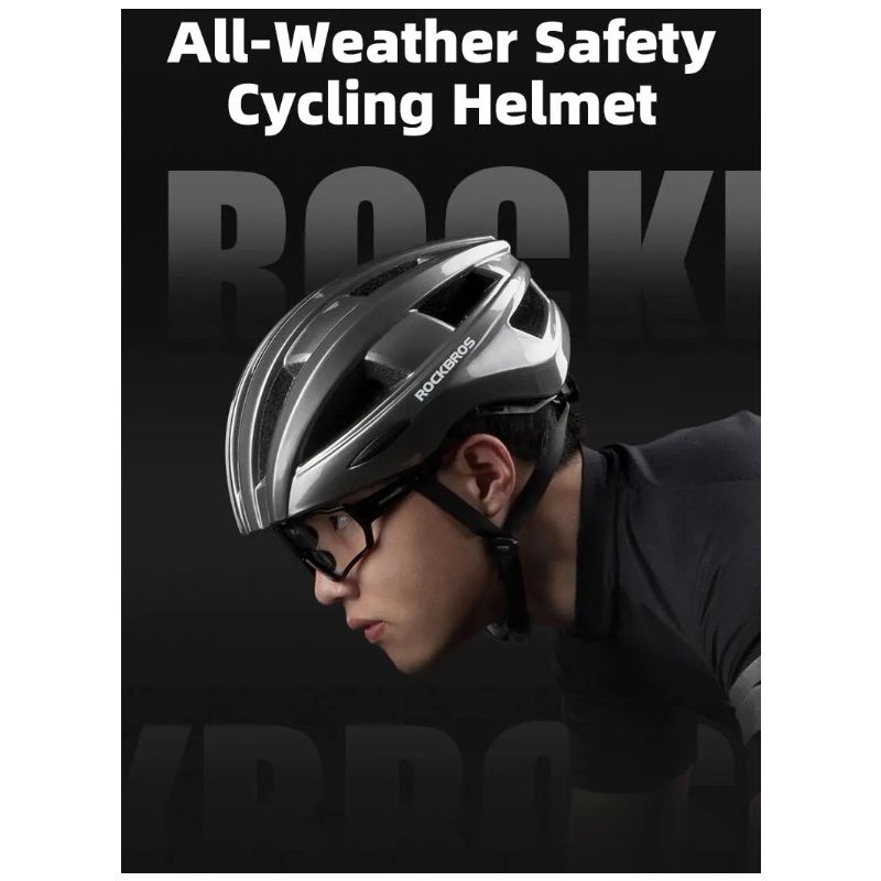 ROCKBROS-casco de bicicleta con luz trasera LED, casco de ciclismo moldeado integralmente recargable, Casco de Bicicleta de carretera MTB, casco deportivo seguro