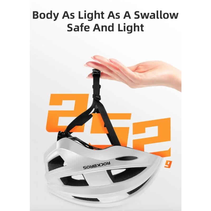 ROCKBROS-casco de bicicleta con luz trasera LED, casco de ciclismo moldeado integralmente recargable, Casco de Bicicleta de carretera MTB, casco deportivo seguro