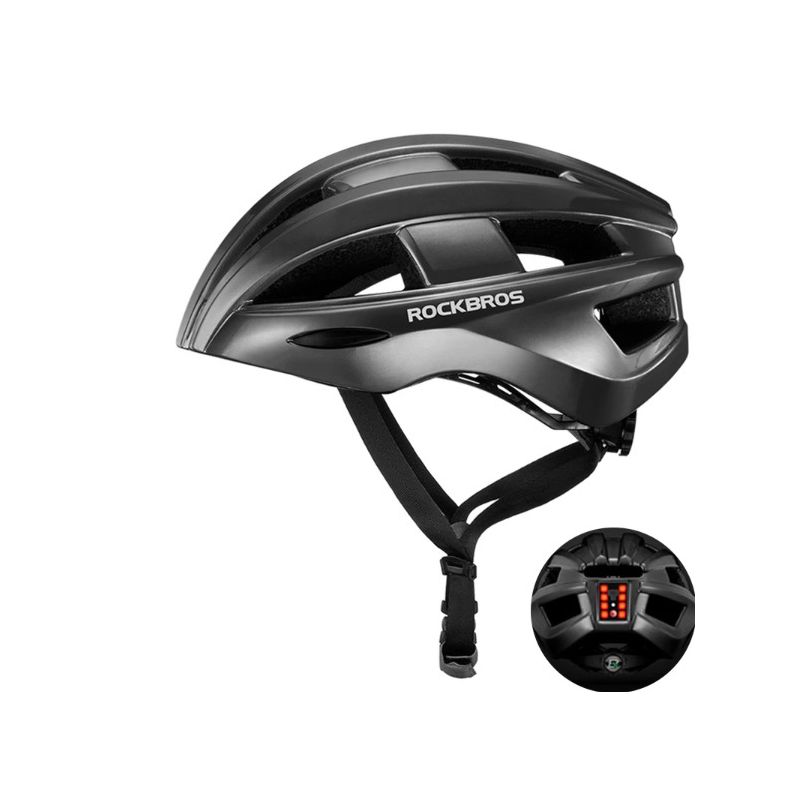 ROCKBROS-casco de bicicleta con luz trasera LED, casco de ciclismo moldeado integralmente recargable, Casco de Bicicleta de carretera MTB, casco deportivo seguro