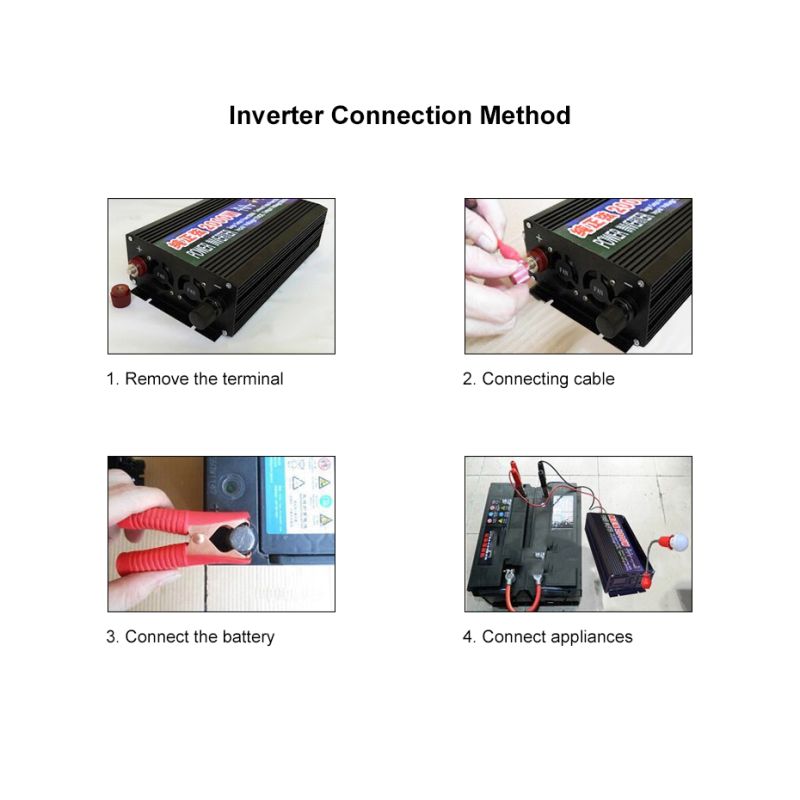 Inversor de onda sinusoidal pura 2000W 3000W 4000W Inversores de energía solar para automóviles con pantalla LED DC 12V 24V a AC 220V Convertidor de voltaje