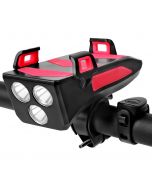 Luz de bicicleta Multifunción 4 en 1 Luz de bicicleta 800 Lumens Bike Flashlight Bike Holder Holder Teléfono Power Bank Bicycle Front Light