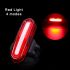 Luz trasera de la luz trasera de la bicicleta recargable USB LED de la cola de la bicicleta LED